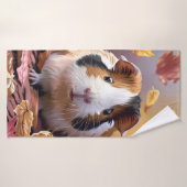 Cavia Pig & Vallende herfst bladeren Badhanddoek (Badhanddoek)