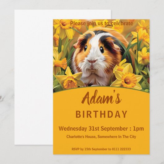 Cavia Pigs Birthday Kaart (Voorkant / Achterkant)