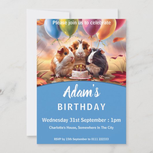 Cavia Pigs Birthday Kaart (Voorkant)