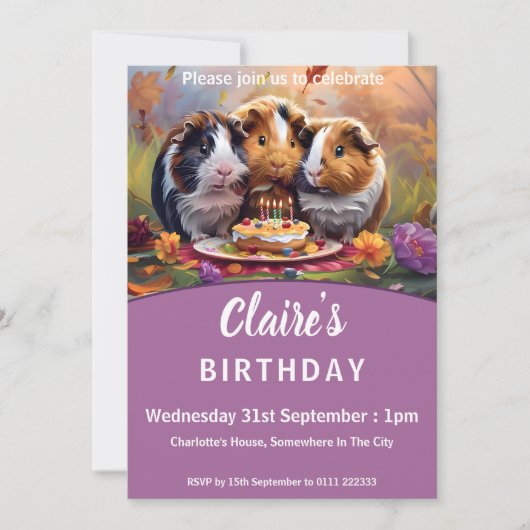 Cavia Pigs Birthday Kaart (Voorkant)