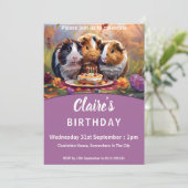 Cavia Pigs Birthday Kaart (Staand voorkant)