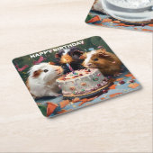 Cavia Pigs Birthday Kartonnen Onderzetters (Schuin)