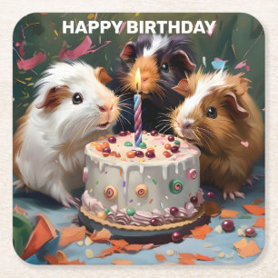 Cavia Pigs Birthday Kartonnen Onderzetters