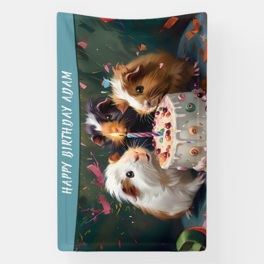 Cavia Pigs Birthday Spandoek (Verticaal)