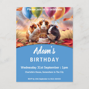 Cavia Pigs Birthday Uitnodiging Briefkaart