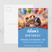 Cavia Pigs Birthday Uitnodiging Briefkaart (Voorkant / Achterkant)