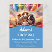 Cavia Pigs Birthday Uitnodiging Briefkaart (Voorkant)