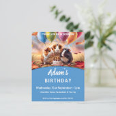 Cavia Pigs Birthday Uitnodiging Briefkaart (Staand voorkant)