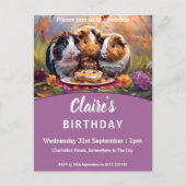 Cavia Pigs Birthday Uitnodiging Briefkaart (Voorkant)