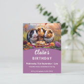 Cavia Pigs Birthday Uitnodiging Briefkaart (Staand voorkant)