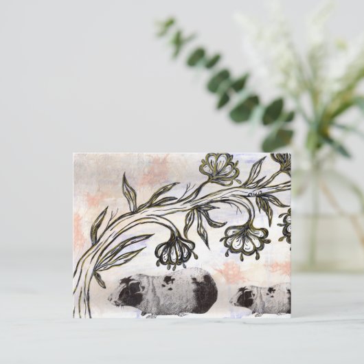 Cavia Pigs Briefkaart (Staand voorkant)