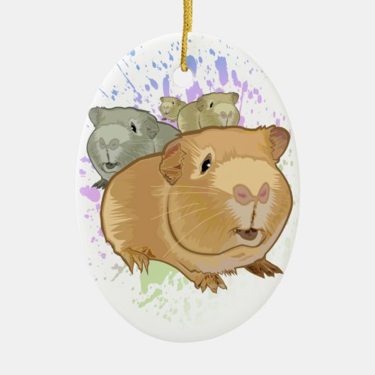 Cavia Pigs Keramisch Ornament (Voorkant)