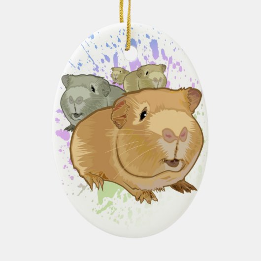 Cavia Pigs Keramisch Ornament (Achterkant)