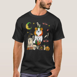 Cavia Pumpkin Gezicht Als Boo Ghost Halloween Cos T-shirt