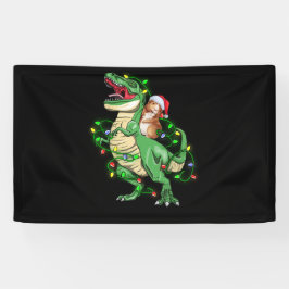 Cavia Riding Kerstmis Licht Rex Dinosaur Spandoek
