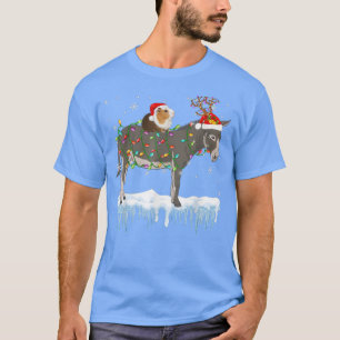 Cavia rijdt op muilezel rendier kerstman kerst Li T-shirt