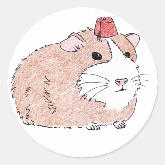 cavia ronde sticker (Voorkant)