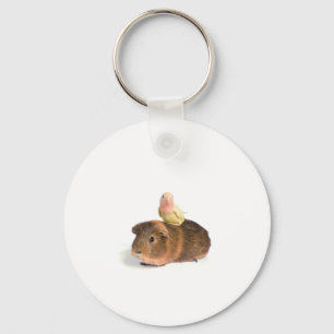 cavia ' s en gele vogel sleutelhanger