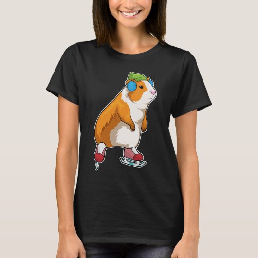 Cavia schaatsen IJs schaatsen T-shirt (Voorkant)