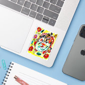 Cavia schattig sticker (Laptop met iPhone)