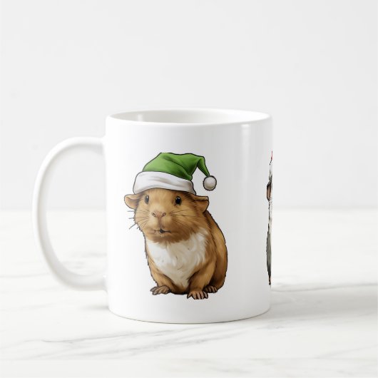 Cavia Schattige in Christmas Vibes Xmas Santa Koffiemok (Links)