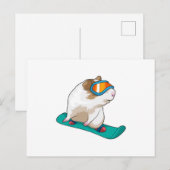 Cavia Snowboarder Snowboard Briefkaart (Voorkant / Achterkant)