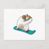 Cavia Snowboarder Snowboard Briefkaart (Voorkant)