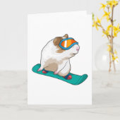 Cavia Snowboarder Snowboard Kaart (Gele Bloem)