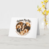 Cavia-stapel wenskaart kaart (Gele Bloem)