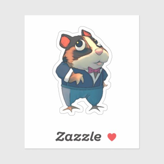 Cavia-sticker in cartoonstijl op maat gesneden sticker (Vel)