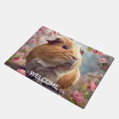 Cavia te midden van lentebloesems deurmat (Schuin)