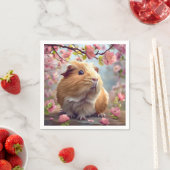 Cavia te midden van lentebloesems servet (Insitu)