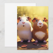 Cavia-thema ontwerp, schattig . kaart (Voorkant / Achterkant)