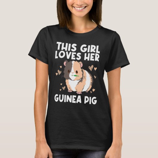 Cavia voor meisjes Kinder wieltjes T-shirt (Voorkant)