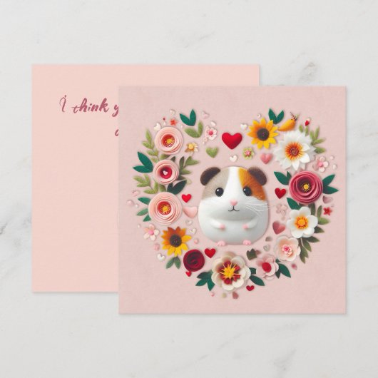 cavia voor valentijn feestdagenkaart (Voorkant / Achterkant)