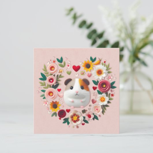 cavia voor valentijn feestdagenkaart (Staand voorkant)