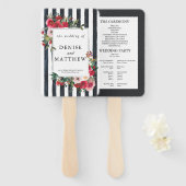 Caviar Black Wedding Hand Fan Handwaaier (Voorkant en achterkant)