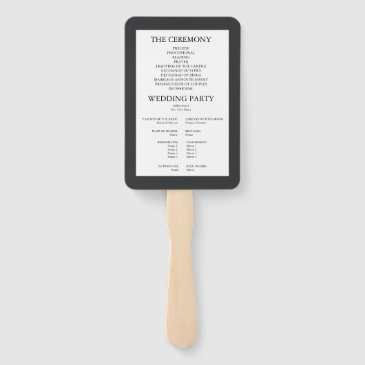 Caviar Black Wedding Hand Fan Handwaaier (Achterkant)