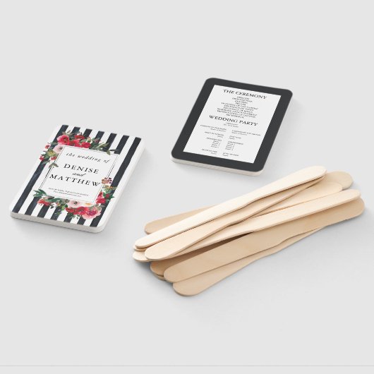 Caviar Black Wedding Hand Fan Handwaaier (Niet-gemonteerd)