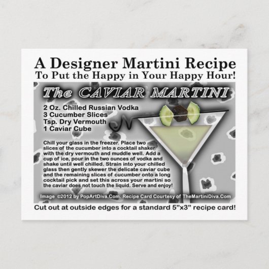 Caviar Martini Recipe Briefkaart (Voorkant)