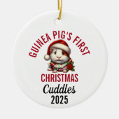 Cavia's Eerste Kerstmis 2025 Keramisch Ornament (Voorkant)