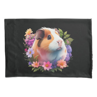 Cavia's en bloemen kussensloop