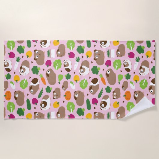 Cavia's en hun behandelingen zijn naadloos patroon strandlaken (Voorkant)