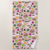 Cavia's en hun behandelingen zijn naadloos patroon strandlaken (Voorkant)