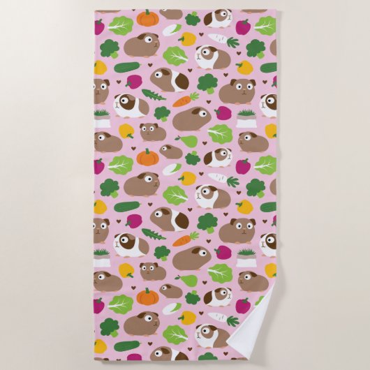 Cavia's en hun behandelingen zijn naadloos patroon strandlaken (Voorkant)