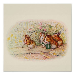 Cavia's en tuinwerktuigen perfect poster