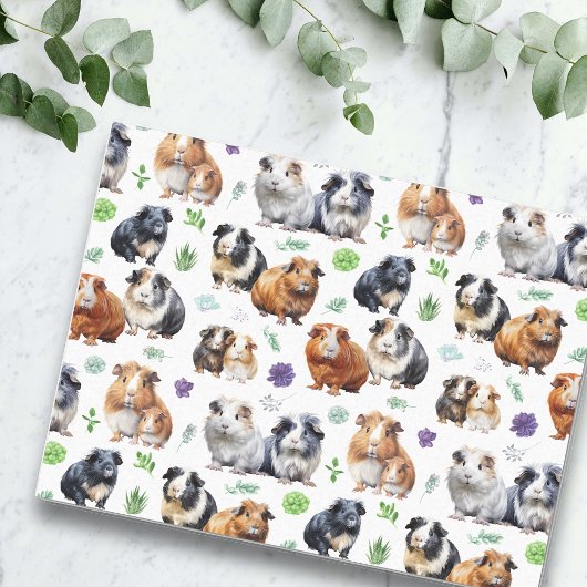 Cavia's en vetplanten tissuepapier