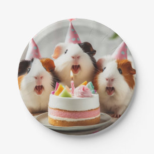 Cavia's eten taart, cavia verjaardag bord