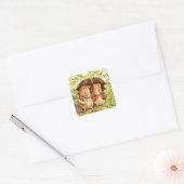 Cavia's gaan winkelen door Beatrix Potter Vierkante Sticker (Envelop)