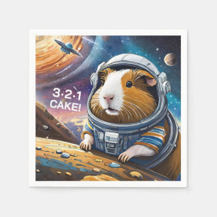 Cavia's in de ruimte! 321 taart! Retro-ruimtethema Servet